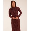 Ruched Front Frill Cuff Midi Dress Ruched Front Frill Cuff Midi Dress