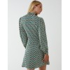 Geometric Print Lace Side Waist High Neck Dress Geometric Print Lace Side Waist High Neck Dress