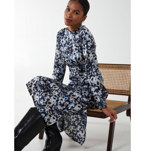 Floral Print High Neck Dress Floral Print High Neck Dress