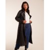 Faux Leather Belted Trench Coat Faux Leather Belted Trench Coat