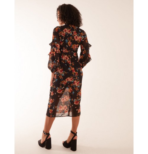 Midi Dress With Sleeve Details Midi Dress With Sleeve Details