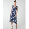 Wrap Front Midi Dress With Ruffle Hem Wrap Front Midi Dress With Ruffle Hem