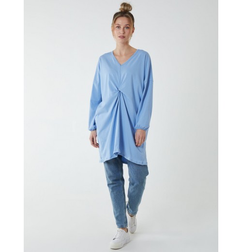 Twist Front Cotton Tunic With Side Pocket Twist Front Cotton Tunic With Side Pocket