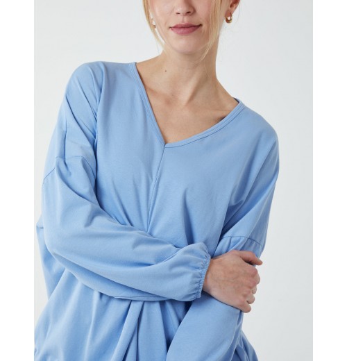 Twist Front Cotton Tunic With Side Pocket Twist Front Cotton Tunic With Side Pocket
