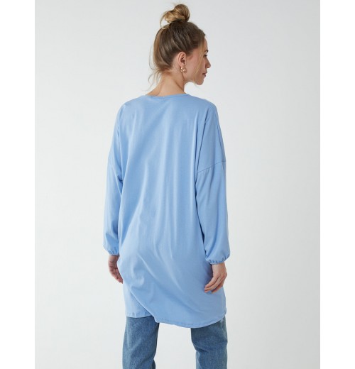 Twist Front Cotton Tunic With Side Pocket Twist Front Cotton Tunic With Side Pocket