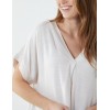 Satin Trim V Neck Top Satin Trim V Neck Top