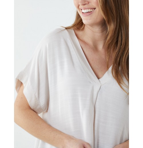 Satin Trim V Neck Top Satin Trim V Neck Top