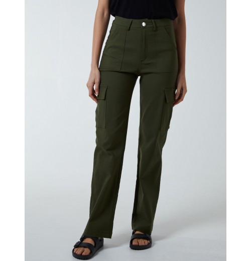 Straight Leg Pocket Detail Cargo Jeans Straight Leg Pocket Detail Cargo Jeans