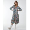 Multi Tiered Abstract Print Midi Dress Multi Tiered Abstract Print Midi Dress
