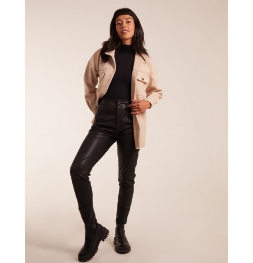 Matte Faux Leather Tailored Trouser Matte Faux Leather Tailored Trouser