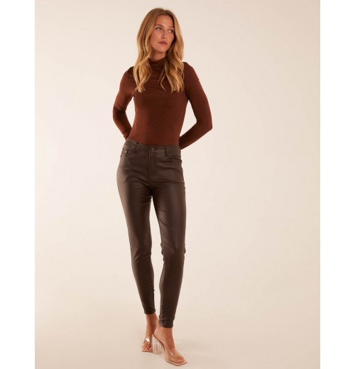 PU Mid Rise Coated Skinny Jeans PU Mid Rise Coated Skinny Jeans