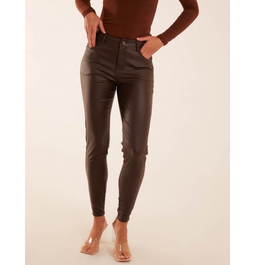 PU Mid Rise Coated Skinny Jeans PU Mid Rise Coated Skinny Jeans