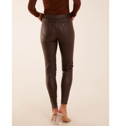PU Mid Rise Coated Skinny Jeans PU Mid Rise Coated Skinny Jeans