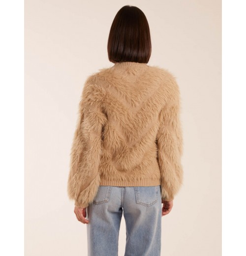 Fluffy Round Neck Cuff Sleeve Jumper Fluffy Round Neck Cuff Sleeve Jumper