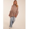 Roll Neck Drawstring Poncho Roll Neck Drawstring Poncho