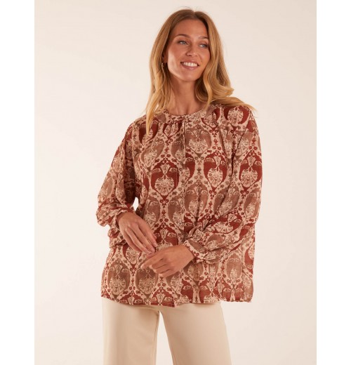Twist Hem Print Blouse Twist Hem Print Blouse