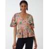 Button Front Batwing Peplum Top Button Front Batwing Peplum Top
