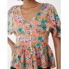 Button Front Batwing Peplum Top Button Front Batwing Peplum Top