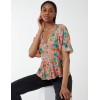 Button Front Batwing Peplum Top Button Front Batwing Peplum Top