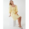 Square Neck Shirred Swing Dress Square Neck Shirred Swing Dress