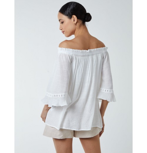 Bardot Tie Front Top Bardot Tie Front Top