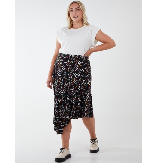 Curve Asymmetric Hem Midi Skirt Curve Asymmetric Hem Midi Skirt