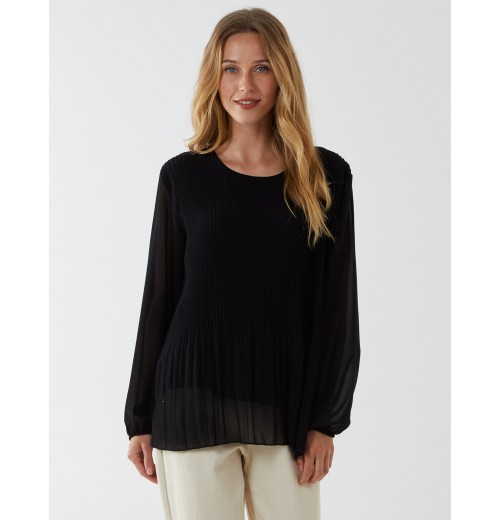 Long Sleeve Pleated Top Long Sleeve Pleated Top