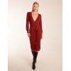 Ribbed V-Neck Tie Wrap Midi Dress Ribbed V-Neck Tie Wrap Midi Dress