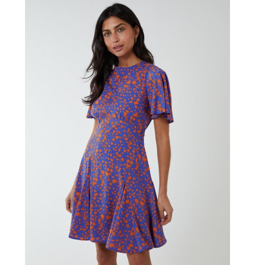 Godet Insert Mini Dress With Tie Godet Insert Mini Dress With Tie