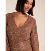 V Neck Puff Ball Sleeve Mini Dress V Neck Puff Ball Sleeve Mini Dress